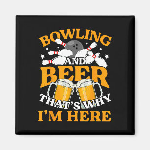 Männer Bowling und Bier deshalb bin ich hier Funny Magnet