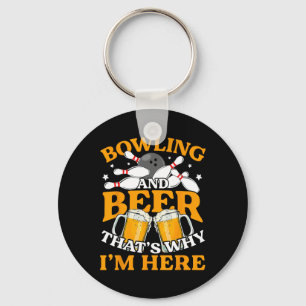 Männer Bowling und Bier deshalb bin ich hier Funny Schlüsselanhänger