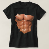 Männer Brustkorb Sixpack Abs lustiges Fake abs Mus T-Shirt (Design vorne)