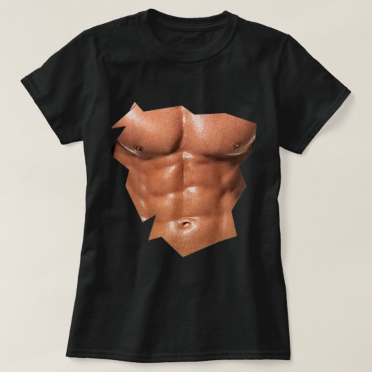 Männer Brustkorb Sixpack Abs lustiges Fake abs Mus T-Shirt (Design vorne)