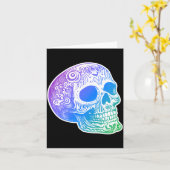Männer Calaca Gradient Zucker-Schädel-Design Karte (Gelbe Blume)