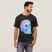 Männer Calaca Gradient Zucker-Schädel-Design T-Shirt (Vorne ganz)
