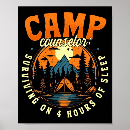 Männer-Camp-Berater, der auf 4 Stunden Schlaf über Poster (Vorne)