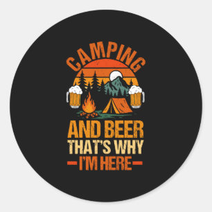 Männer Camping Bier Lagerleben Wald Camper Runder Aufkleber