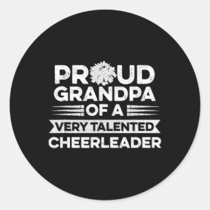 Männer Cheer Opa Zitat Für Ihren Cheerleading Opa Runder Aufkleber