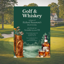 Männer-Chic-Golf- und Whiskey-Themen-50. Geburtsta