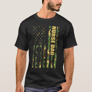 Männer Coole Amerikanische Flagge Tarnung Krankenp T-Shirt