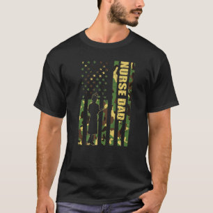 Männer Coole Amerikanische Flagge Tarnung Krankenp T-Shirt