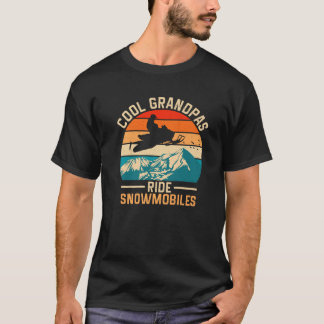Männer Coole Omas fahren Schneemobile Retro Lustig T-Shirt