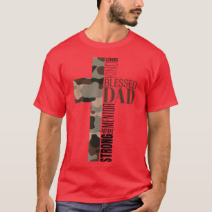 Männer Cooler Christlicher gesegneter Vater Kreuz T-Shirt
