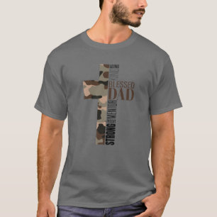 Männer Cooler Christlicher gesegneter Vater Kreuz T-Shirt