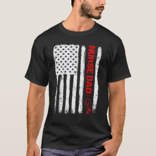 Männer Cooler Vatertag Amerikanische Flagge Kranke T-Shirt