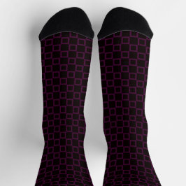 Männer Crew Socken, Lila Violett Schwarzes Design Socken