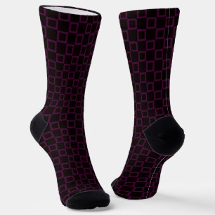 Männer Crew Socken, Lila Violett Schwarzes Design Socken