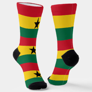 Männer-Crew-Socken mit der Flagge Ghanas Socken