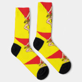 Männer Crew Socken mit der Flagge Siziliens, Itali (Rechts)