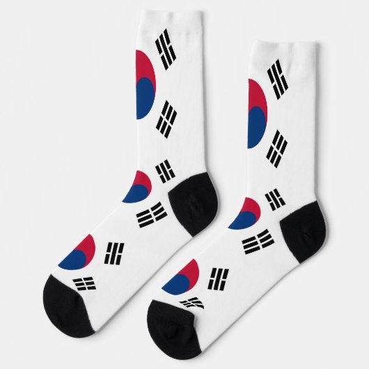 Männer Crew Socken mit der Flagge Südkoreas (Linkes Detail)