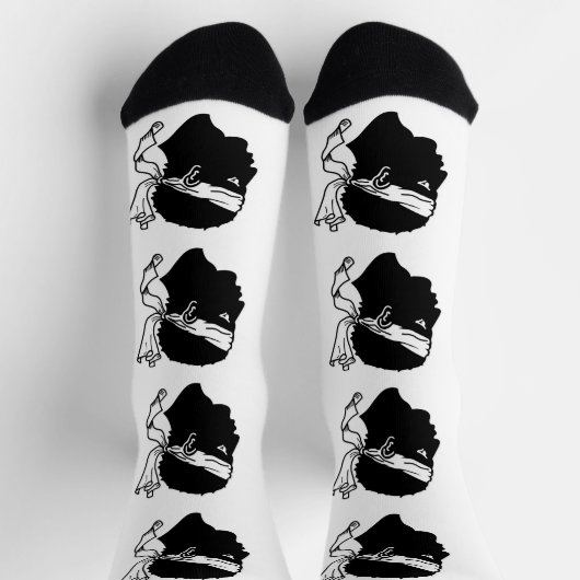 Männer Crew Socken mit der Flagge von Korsika, Fra (Oben)