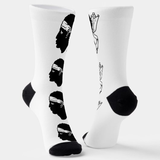 Männer Crew Socken mit der Flagge von Korsika, Fra (Gewinkelt)