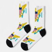 Männer Crew Socken mit Fahne der Jungfrau Islands, (Linkes Detail)