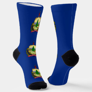 Männer Crew Socken mit Fahne von Vermont, USA.