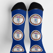 Männer Crew Socken mit Fahne von Virginia, USA. (Oben)