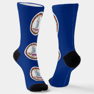 Männer Crew Socken mit Fahne von Virginia, USA.