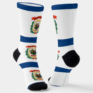 Männer Crew Socken mit Fahne von West Virginia, US