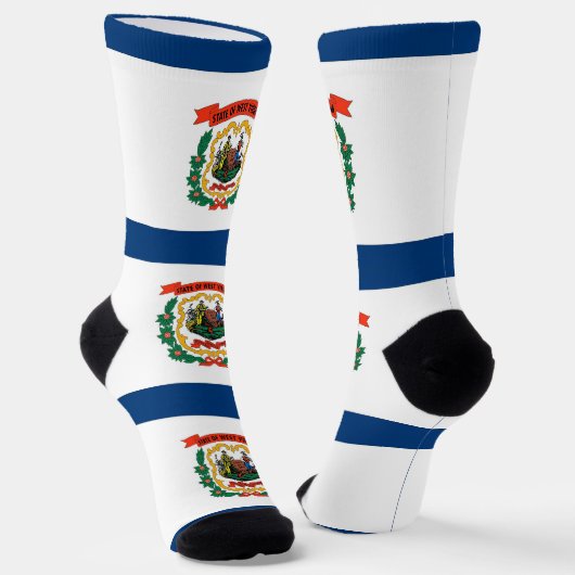 Männer Crew Socken mit Fahne von West Virginia, US (Gewinkelt)