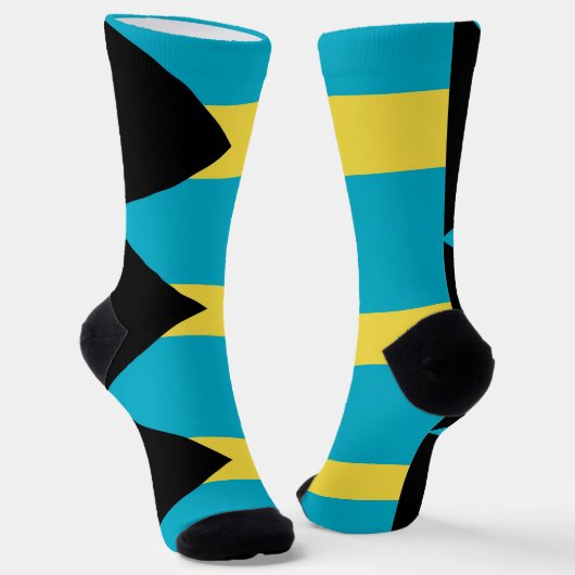 Männer Crew Socken mit Flagge Bahamas (Gewinkelt)