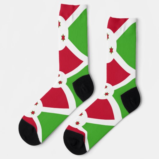 Männer Crew Socken mit Flagge Burundis (Linkes Detail)