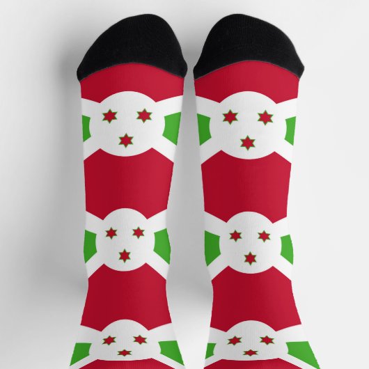 Männer Crew Socken mit Flagge Burundis (Oben)