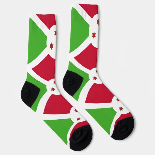 Männer Crew Socken mit Flagge Burundis (Rechts)