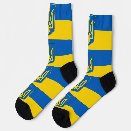 Männer Crew Socken mit Flagge der Ukraine (Linkes Detail)