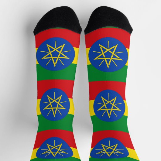 Männer Crew Socken mit Flagge in Äthiopien (Oben)