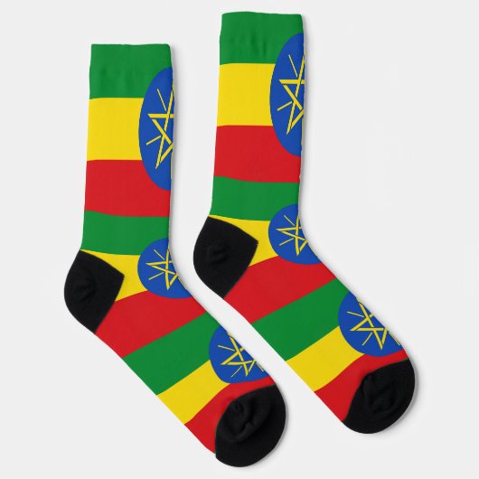Männer Crew Socken mit Flagge in Äthiopien (Rechts)