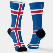 Männer Crew Socken mit Flagge Islands (Gewinkelt)