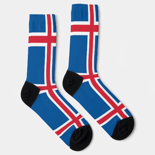 Männer Crew Socken mit Flagge Islands (Rechts)