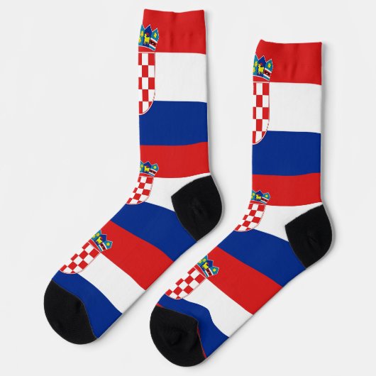 Männer Crew Socken mit Flagge Kroatiens (Linkes Detail)