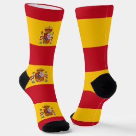 Männer Crew Socken mit Flagge Spaniens