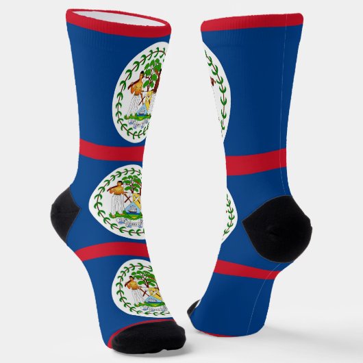 Männer Crew Socken mit Flagge von Belize (Gewinkelt)