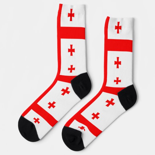 Männer Crew Socken mit georgischer Flagge (Linkes Detail)