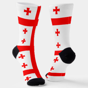 Männer Crew Socken mit georgischer Flagge