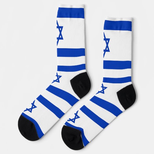 Männer Crew Socken mit israelischer Flagge (Linkes Detail)