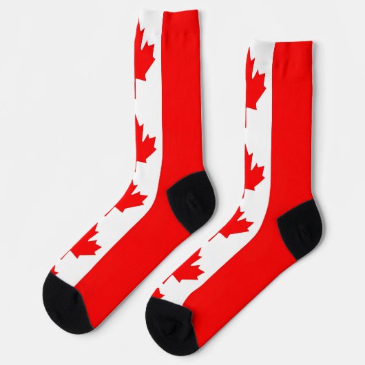 Männer Crew Socken mit kanadischer Flagge (Linkes Detail)