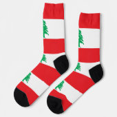 Männer Crew Socken mit libanesischer Flagge (Linkes Detail)