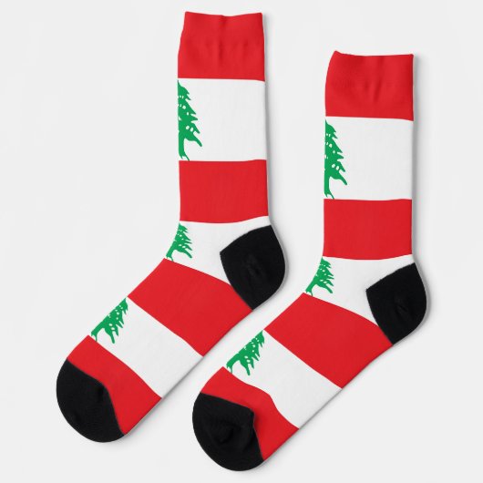 Männer Crew Socken mit libanesischer Flagge (Linkes Detail)