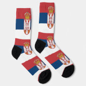 Männer Crew Socken mit serbischer Flagge (Rechts)