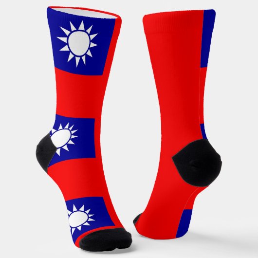 Männer Crew Socken mit taiwanischer Flagge (Gewinkelt)