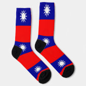 Männer Crew Socken mit taiwanischer Flagge (Rechts)